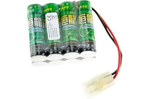 efaso Akku 9,6V 750mAh NI-Mh passend für Modelle mit Tamiya Stecker passend für Heng Long Panzer Leopard II A5, Abrams M1A2 und Diverse weitere RC Panzer