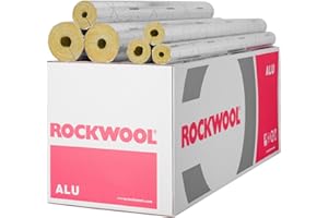 PROFIVENT.DE Rockwool - Tubo isolante in lana di roccia, rivestimento in alluminio, WLG 0,035 diverse misure (28 x 30 mm/10 m)
