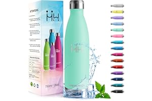 HoneyHolly Botella agua Acero Inoxidable, Botella Termica - 750ml sin BPA, Botella de Agua Deportiva, Doble Pared al Vacío a Prueba de Fugas, Cantimplora Termica para Gimnasio