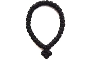 MONASTERY VODOCA Orthodox Prayer Rope 33 Knots 100% Wool (Black)