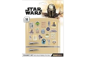 AMBROSIANA Star Wars: The Mandalorian Fridge Magnet Set, 18 Pieces - Official Merchandise