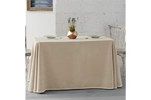 Lanovenanube Ropa o Falda Camilla, Enaguilla Rectangular de Tejido Chenilla, Medida 80x140 cm, Color Marfil. Mantiene el Calor. Aspecto Aterciopelado y Tacto Muy Suave.