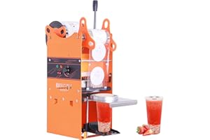 YJINGRUI Máquina Selladora de Vasos de Plástico y Papel Manual Selladora de Copas Comercial Adecuada para 90/95/70/75 mm de Diámetro 0-180mm de Altura 300-500 Vasos/Hora (Maquina de sellado)