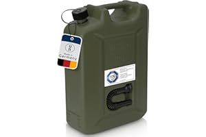 hünersdorff 802010 Tanica carburante professionale da 20 litri per benzina, diesel e altre merci pericolose, approvazione ONU, prodotta in Germania, produzione certificata TÜV, oliva