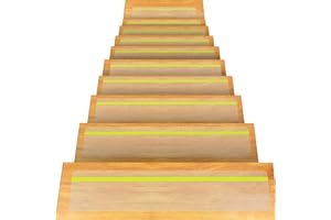 OQingluan Anti Slip Grip Tape Glow in Dark, 60cm*15cm, 15pcs, Non Slip Stair Treads Transparent, Anti Slip Adhesive Tape, Luminous, Protect the Elderly, Children, Pets