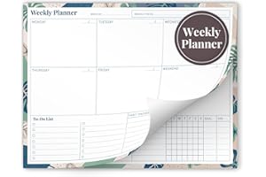 RILEYS & CO Rileys and Co. Ultimate Undated Weekly Planner Pad with Habit Tracker, Weekly Calendar Pad Tear Off, 52 Tearaway Sheets, Weekly To Do List Notepad, Goal Tracker, Heavy-Duty & Durable, 28 cm x 22 cm