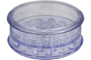 SPLIFF Grinder de Plástico, Molinillo de Especias, 3 piezas, Transparente, Color Blanca, 62 mm x 27mm.
