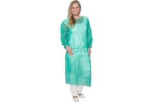 ‎BICAP Vlieskittel aus Vlies, grün, zum Binden, 10 Stück, Größe ca. 130 x 140 cm (unisize) - original BICAP Qualität (Einwegkittel Schutzkittel Einmalkittel Besucherkittel Besuchermantel)