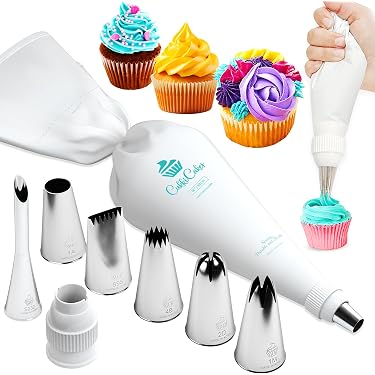 6 Blatt-Spritztüllen Set – Edelstahl, Für Kuchen, Fondant & Gebäck, Inkl. Reinigungsbürste