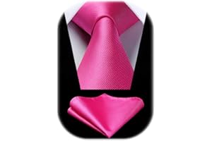 Enlision Men's 3.3" Solid Color Tie and Pocket Square Set Formal Wedding Party Necktie for Men - Multiple Color
