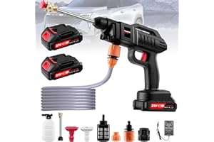 WZTO Cordless Pressure Washer, 21V 1500W Portable Pressure Washer, 60Bar/870 PSI High Power Washer Machine with 2 Nozzles, 2 Battery, 5m Hose Cordless Jet Washers/Pressure Washers for Car Floor Outdoor