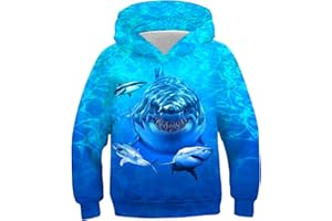 TUONROAD Chłopięca bluza z kapturem z nadrukiem 3D, dla dzieci, dziewczynek, sweter z kapturem, sweter z długim rękawem, sweter 6-16 lat