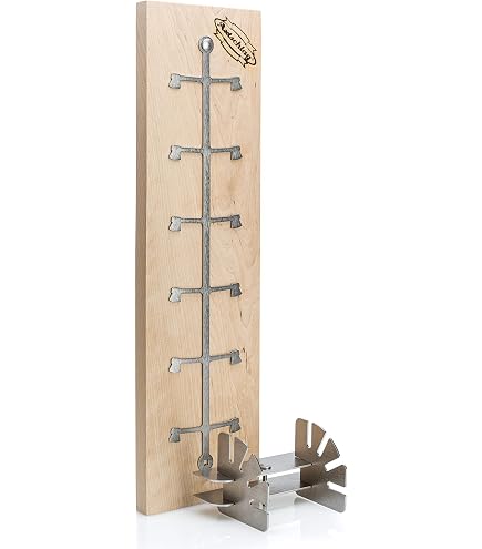 Höfats Planche à Saumon Flammé Avec Support Acier Inoxydable - Planche Fumer Saumon En Hêtre 55cm Réglable 4 Positions - Parfaite Pour Brasero