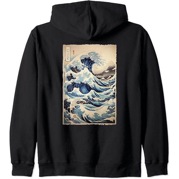 Sweat à Capuche Art Japonais Hokusai - Grande Vague De Kanagawa