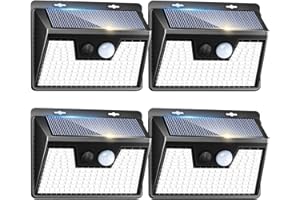 ‎PEASUR [4 Stück]Solarlampen, Peasur 140LED 180°Solarleuchten für AußEn 3 Modi LED Solar Wasserdichte Solarleuchte mit Bewegungsmelder für Wandleuchte Garten