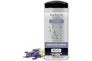 Wahl Dog Wipes Refresh Cleaning Wet Wipes, Remove Pets At Home Dirt and Odors, pH balanced, alcohol free and paraben free, 50 Wipes, Lavender Chamomile