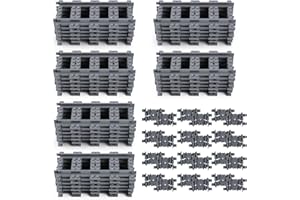 HOTUT 60 PCS City Train Tracks, City Railway Rail Set, Classic Train Tracks Accessories, Toy Train Track Extension Pack, City Tracks with All Major Brand - 36 Straights, 24 Flexible Rails