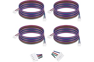 HUAHAO Stepper Motor Cable 4 Pcs 3D Printer Stepper Motor Cable XH2.54 Stepper Motor Connection Cable 4pin to 6pin for 3D Printers CNC Machines