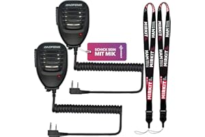 Mirkit BAOFENG Micrófono de altavoz para radio de doble banda para radio bidireccional, accesorios Baofeng, micrófono de radio con cable reforzado, clip de resorte, garantía de la UE