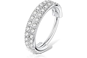 OUFER Body Piercing Helix Earrings 16G Cartilage Conch Helix Earring Hoop Clear CZ Hinged Segment 316L Surgical Steel Nose Ring Tragus Daith Earrings Piercing Jewellery