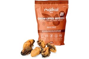 MAIKAI Chuches Naturales con Omega 3 para Perros Mejillón de Labio Verde 150 g – Snack Barf Salud Articular y Sistema Inmune + Premio Natural sin Aditivos Producido en España