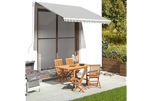 puraday Tissu de rechange pour store 3 x 2,5 m - Anthracite et blanc - Tissu de store imperméable en polyester avec revêtement PU