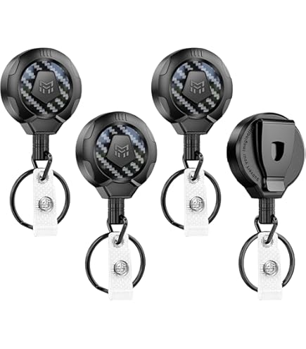 Vicloon Porta Badge, 1 Pezzi Set Retrattile Bobina Clip, Porta Badge Per Carta D'identità, Badge - Foto 2