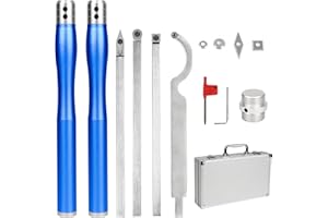 Drehmeißel Set,CEIEVER Drechselwerkzeuge 12 Stück Drechseleisen Set mit Wendeplatten Hartmetall Drechselmesser set bestehend aus Schwanenhalsmesser/Vierkantmesser/Diamantmesser/RunddrehwerkZeug