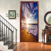 Sticker Porte Trompe-l'œil 3D - 77x200cm - Décor Murale PVC - Salon, Cuisine, Salle De Bain