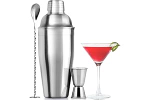 Zulay Kitchen cocktail shaker profesional con accesorios - elegante martini shaker con aparejo de medición y mezcla cuchara - bebida shaker bastidor de filtro integrado - 24 oz shaker set - mejor gue