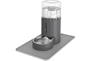 JUNSPOW Distributeur d'eau pour Chat avec Set de Table et Bol en Acier Inoxydable, Distributeur Automatique d'eau par gravité pour Chats ou Chiens de Petite et Moyenne Taille, Grande capacité, Facile