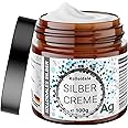 BMUT 1 x 100 g Colloidal Silver Cream with 40ppm (25%) in Glass Jar, 100% Colloidal & Stable - Highly Effective DAC/Colloidal Silver Cream - Cosmetics