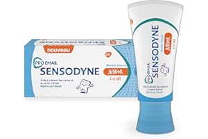Sensodyne Pro-émail Junior, Dentifrice pour Enfants de 6 à 12 ans, Aide à Prévenir les Caries et Renforce l'Émail, Dents Sensibles, Menthe Douce, 50ml