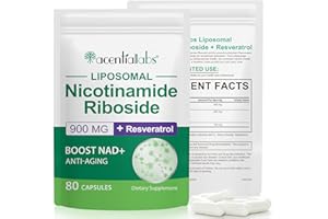 WEIWEILA Nad+ NahrungsergäNzung UnterstüTzt Anti-Aging Und Verbessert Die ImmunitäT, 900 Mg Nad+ Resveratrol-NahrungsergäNzung, Nad+ NahrungsergäNzung FüR Zellreparatur, Gesundes Altern, 80 Nad Softgels
