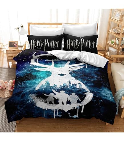 Parure De Lit Harry Potter Enfant - Housse Couette 140x200cm + Taie 63x63cm - 100% Coton OEKO-TEX