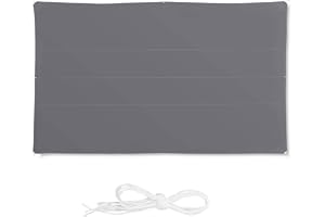 Relaxdays Sonnensegel rechteckig, wasserabweisend, UV-beständig, mit Spannseilen, Terrasse, Balkon, B x T: 4 x 6 m, grau