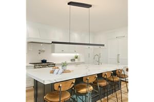 ZIHOI Moderno Led Lamparas Colgantes de Techo, 3000K/4500K/6500K 10%–100% Temperatura de Color Lamparas Colgantes Lineal , Regulador con Control Remoto para Cocina, Sala de estar, Comedor, Dormitorio 150CM