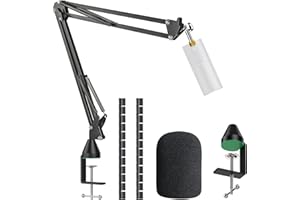 YOUSHARES Supporto with Spugna Antiventoper Microfono da Tavolo, Asta Microfono Scrivania Professionale con Braccio Regolabile a Sospensione, Compatibile con Razer seiren x Microfono