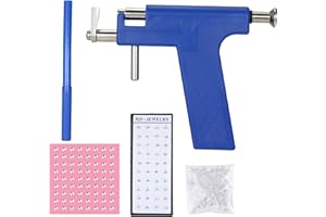 Layhou Juego de pistola para perforar la oreja Juego de pistola Juego de Herramientas Profesionales de Acero con 98 piezas de pendientes