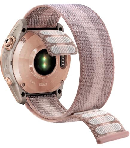 RosMank 20mm QuickFit Nylon Armband – Magnetisch, Für Garmin Fenix 8/7S/6S/5S, Approach S70, Instinct 2S – Violett