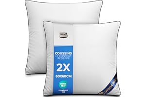 Utopia Bedding Coussin 60x60 cm Lot de 2, Coussins de Garnissage, Canapé Oreillers, Rembourrage Coussins, Intérieur Coussin Salon (Blanc)