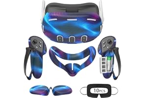 Tyasoleil Zubehör Kompatibel mit Oculus Quest 3, Silikon-Abdeckungs-Set Kompatibel mit Meta Quest 3, VR-Zubehör-Set, inklusive Controller-Griff-Lederabdeckung (ABLUE)