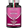 Biotina Nutrimea | Capelli, Unghie e Pelle | Vitamina B8, Zinco, Selenio e Semi di Zucca | Trattamento 4 Mesi | 120 Capsule V