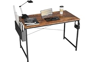 HOMIDEC Writing Computer Desk, Office Work Desk for student and worker, Laptop Table with Storage Bag and Headphone Hook,Modern Simple Style Desks for Bedroom, Home, Office(80x50x75cm)