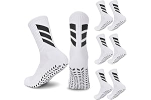 YXBDQDJCF 3 Pairs Grip Socks Football, Football Grip Socks Kids Breathable Soft Non Slip Sports Sock for Junior Basketball Tennis Cricket Rugby