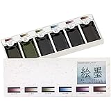 Boku-undo E-sumi Watercolour Paint 6 Colours Set From Japan