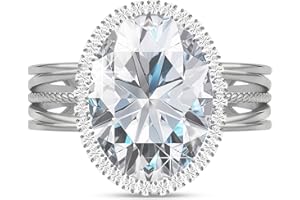 Linawe Anillos de diamantes falsos para mujer, anillos de moissanita, joyería de moda, anillo con piedra, anillo ajustable para el dedo, llamativo anillo en oro/plata