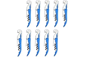 MADEHAY Kellnermesser Edelstahl, 68g Heavy Duty Edelstahl Wine Key,Korkenzieher Weinöffner mit (blau/10 Stück)