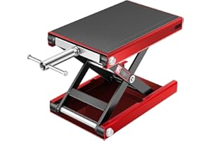VIVOHOME Motorcycle Scissor Lift Jack Height Adjustable Heavy Duty Steel with Anti Slip Wide Deck Hoist Crank Center Stand 500KG Capacity for Motorcycles ATVs Dirt Bikes