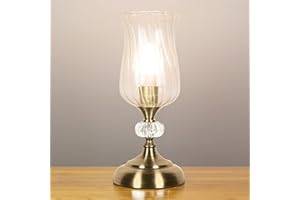 Anika 62480 Hurricane Table Lamp with Touch Activated Base / 3 Brightness Settings/Easy to Install Bulb/Antique Brass Effect Base/Mains Powered / 28 x 12.5cm